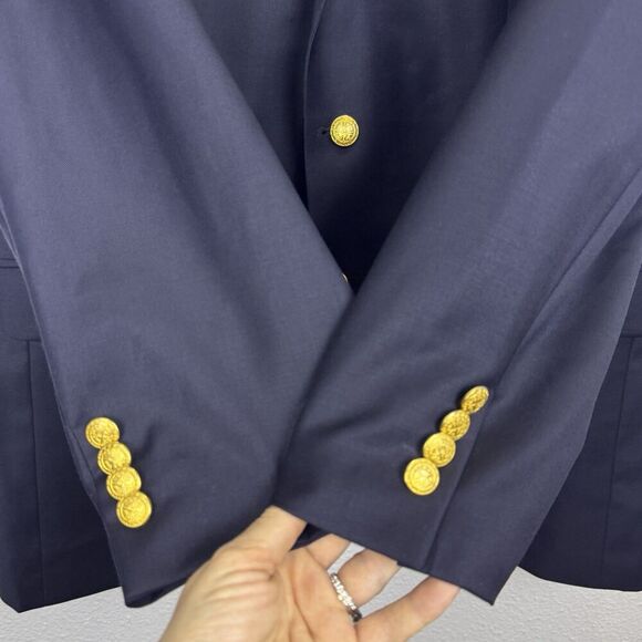 Vintage Lauren Ralph Lauren Single Breasted Blazer 44XL Wool Crest Gold Button - Picture 3 of 12